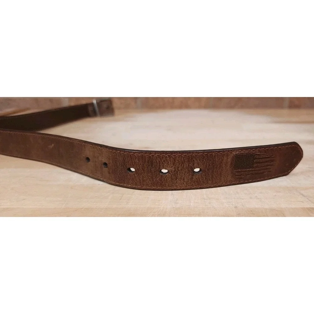 Ariat Boys Youth Belt Size 24 Brown Leather American‎ Flag Western